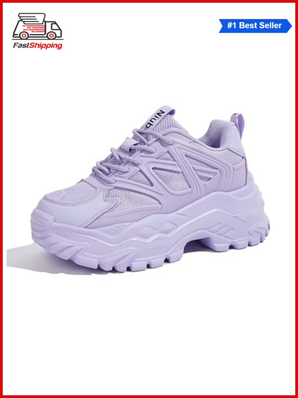 ✨Niluber Women's Chunky Platform Sneakers Lace Up Walking Casual Tennis Shoes